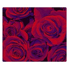 Roses Red Purple Flowers Pretty Double Sided Flano Blanket (small)  by Pakrebo