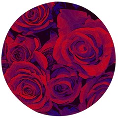 Roses Red Purple Flowers Pretty Wooden Bottle Opener (round) by Pakrebo