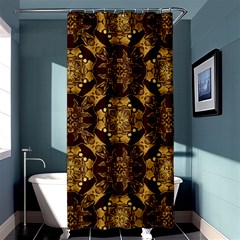 Gold Black Book Cover Ornate Shower Curtain 36  X 72  (stall)  by Pakrebo