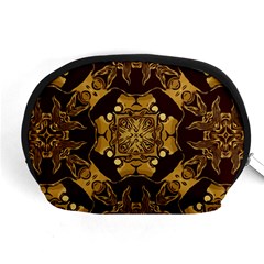 Gold Black Book Cover Ornate Accessory Pouch (medium) by Pakrebo