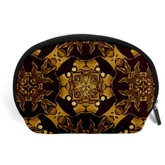 Gold Black Book Cover Ornate Accessory Pouch (large) by Pakrebo