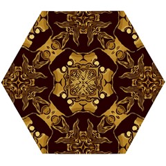 Gold Black Book Cover Ornate Wooden Puzzle Hexagon