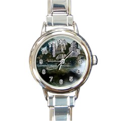 Sea Island Castle Landscape Round Italian Charm Watch