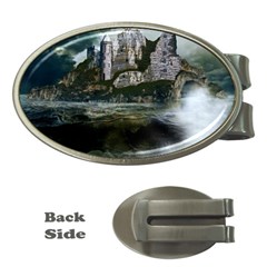 Sea Island Castle Landscape Money Clips (Oval) 