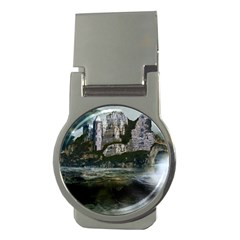 Sea Island Castle Landscape Money Clips (round)  by Pakrebo