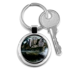 Sea Island Castle Landscape Key Chain (round) by Pakrebo