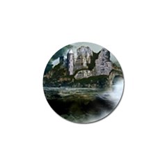 Sea Island Castle Landscape Golf Ball Marker (4 Pack) by Pakrebo