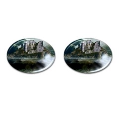 Sea Island Castle Landscape Cufflinks (Oval)