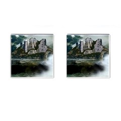 Sea Island Castle Landscape Cufflinks (Square)