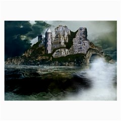 Sea Island Castle Landscape Large Glasses Cloth