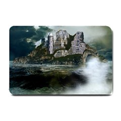 Sea Island Castle Landscape Small Doormat  by Pakrebo