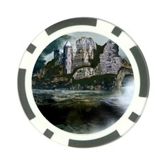 Sea Island Castle Landscape Poker Chip Card Guard