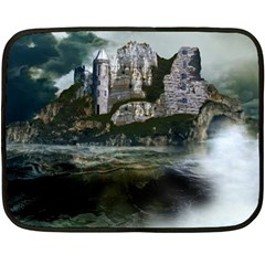 Sea Island Castle Landscape Double Sided Fleece Blanket (Mini) 