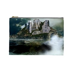 Sea Island Castle Landscape Cosmetic Bag (large) by Pakrebo