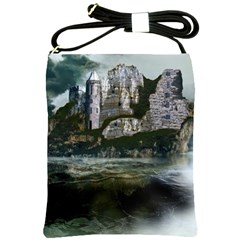 Sea Island Castle Landscape Shoulder Sling Bag