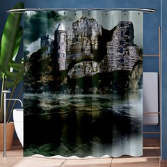 Sea Island Castle Landscape Shower Curtain 60  x 72  (Medium) 