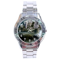 Sea Island Castle Landscape Stainless Steel Analogue Watch