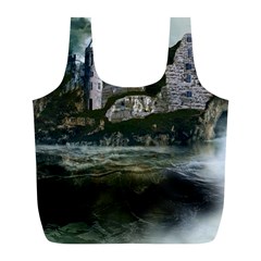 Sea Island Castle Landscape Full Print Recycle Bag (L)