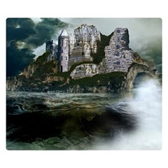 Sea Island Castle Landscape Double Sided Flano Blanket (Small) 