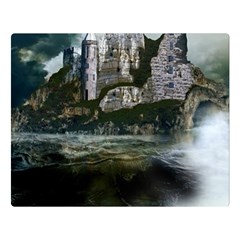 Sea Island Castle Landscape Double Sided Flano Blanket (Large) 