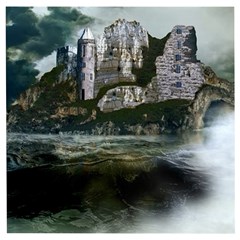 Sea Island Castle Landscape Wooden Puzzle Square by Pakrebo