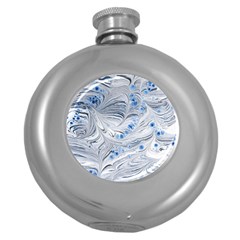 Marbled Paper Mottle Color Movement Round Hip Flask (5 Oz)