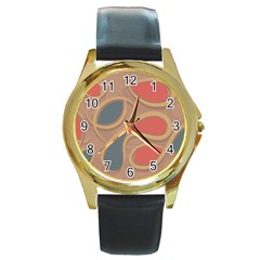 Background Abstract Non Seamless Round Gold Metal Watch by Pakrebo