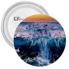 Sea Waves Ocean Water Beach Surf 3  Buttons by Pakrebo