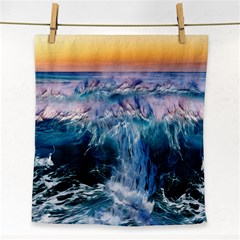 Sea Waves Ocean Water Beach Surf Face Towel by Pakrebo