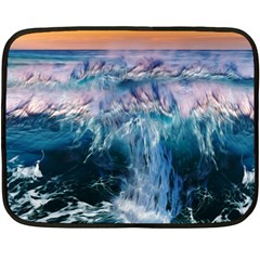 Sea Waves Ocean Water Beach Surf Double Sided Fleece Blanket (mini)  by Pakrebo