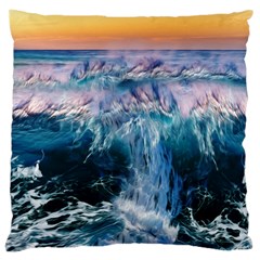 Sea Waves Ocean Water Beach Surf Large Cushion Case (two Sides) by Pakrebo