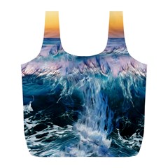 Sea Waves Ocean Water Beach Surf Full Print Recycle Bag (l) by Pakrebo