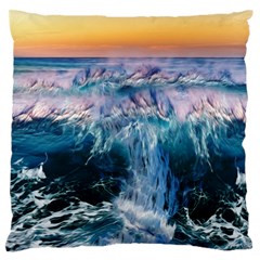 Sea Waves Ocean Water Beach Surf Large Flano Cushion Case (two Sides) by Pakrebo