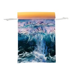 Sea Waves Ocean Water Beach Surf Lightweight Drawstring Pouch (l)