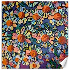 Daisies Flowers Colorful Garden Canvas 16  X 16  by Pakrebo