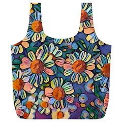 Daisies Flowers Colorful Garden Full Print Recycle Bag (xl) by Pakrebo