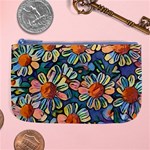 Daisies Flowers Colorful Garden Large Coin Purse Front