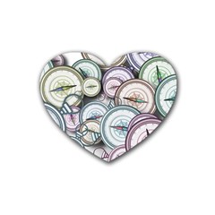 Compass Direction North South East Heart Coaster (4 Pack)  by Pakrebo