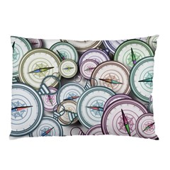 Compass Direction North South East Pillow Case by Pakrebo