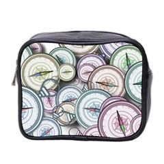 Compass Direction North South East Mini Toiletries Bag (two Sides) by Pakrebo