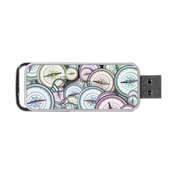 Compass Direction North South East Portable Usb Flash (one Side) by Pakrebo