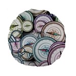 Compass Direction North South East Standard 15  Premium Round Cushions Front