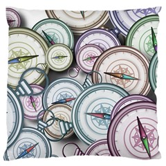 Compass Direction North South East Large Flano Cushion Case (one Side) by Pakrebo