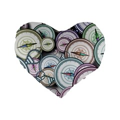 Compass Direction North South East Standard 16  Premium Flano Heart Shape Cushions by Pakrebo