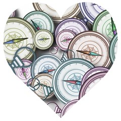 Compass Direction North South East Wooden Puzzle Heart