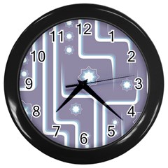 Pattern Non Seamless Background Wall Clock (black) by Pakrebo