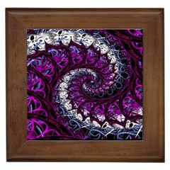 Fractal Background Swirl Art Skull Framed Tile by Pakrebo