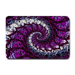 Fractal Background Swirl Art Skull Small Doormat  by Pakrebo