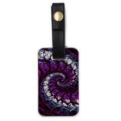 Fractal Background Swirl Art Skull Luggage Tag (one Side) by Pakrebo