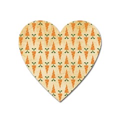 Patter Carrot Pattern Carrot Print Heart Magnet by Pakrebo